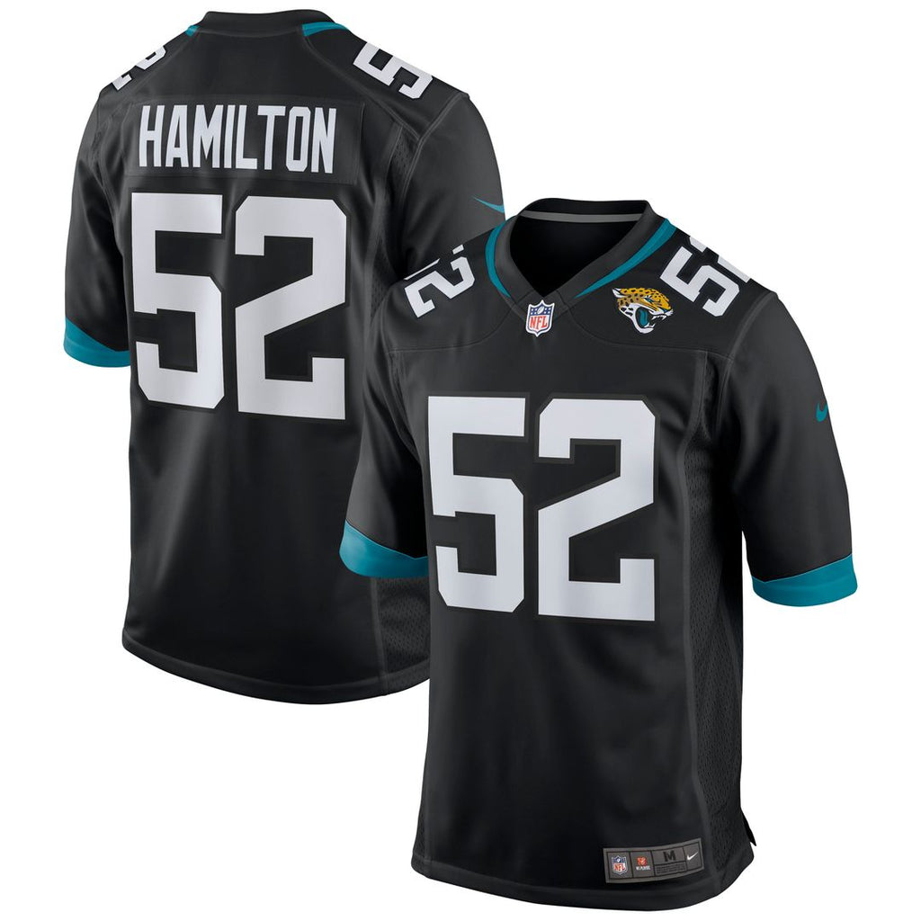 Men's Nike Jacksonville Jaguars DaVon Hamilton Black Game NFL Jersey