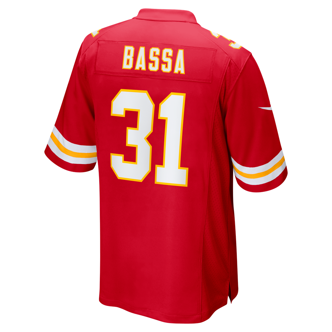Men's Nike Kansas City Chiefs Jeffrey Bassa Red Team Game NFL Jersey