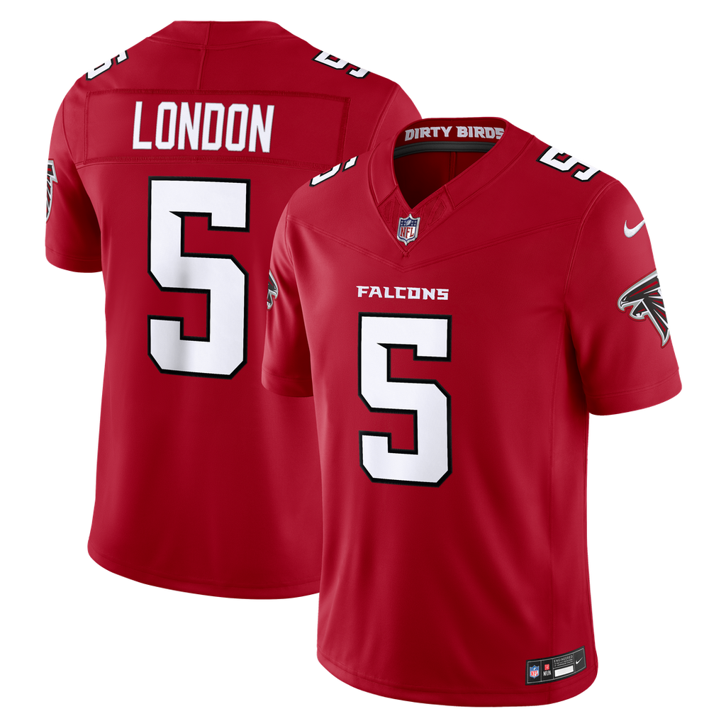Men's Nike Atlanta Falcons Drake London Red Vapor F.U.S.E. Stitched Limited NFL Jersey