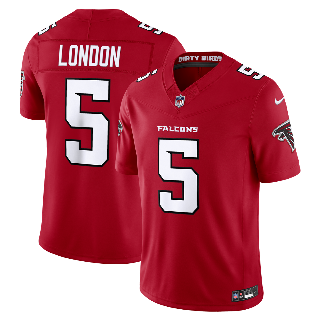 Men's Nike Atlanta Falcons Drake London Red Vapor F.U.S.E. Stitched Limited NFL Jersey
