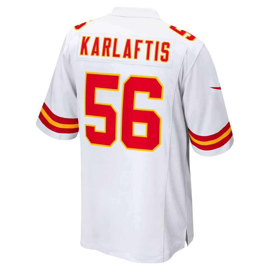 Men's Nike Kansas City Chiefs George Karlaftis White Away Game Player NFL Jersey