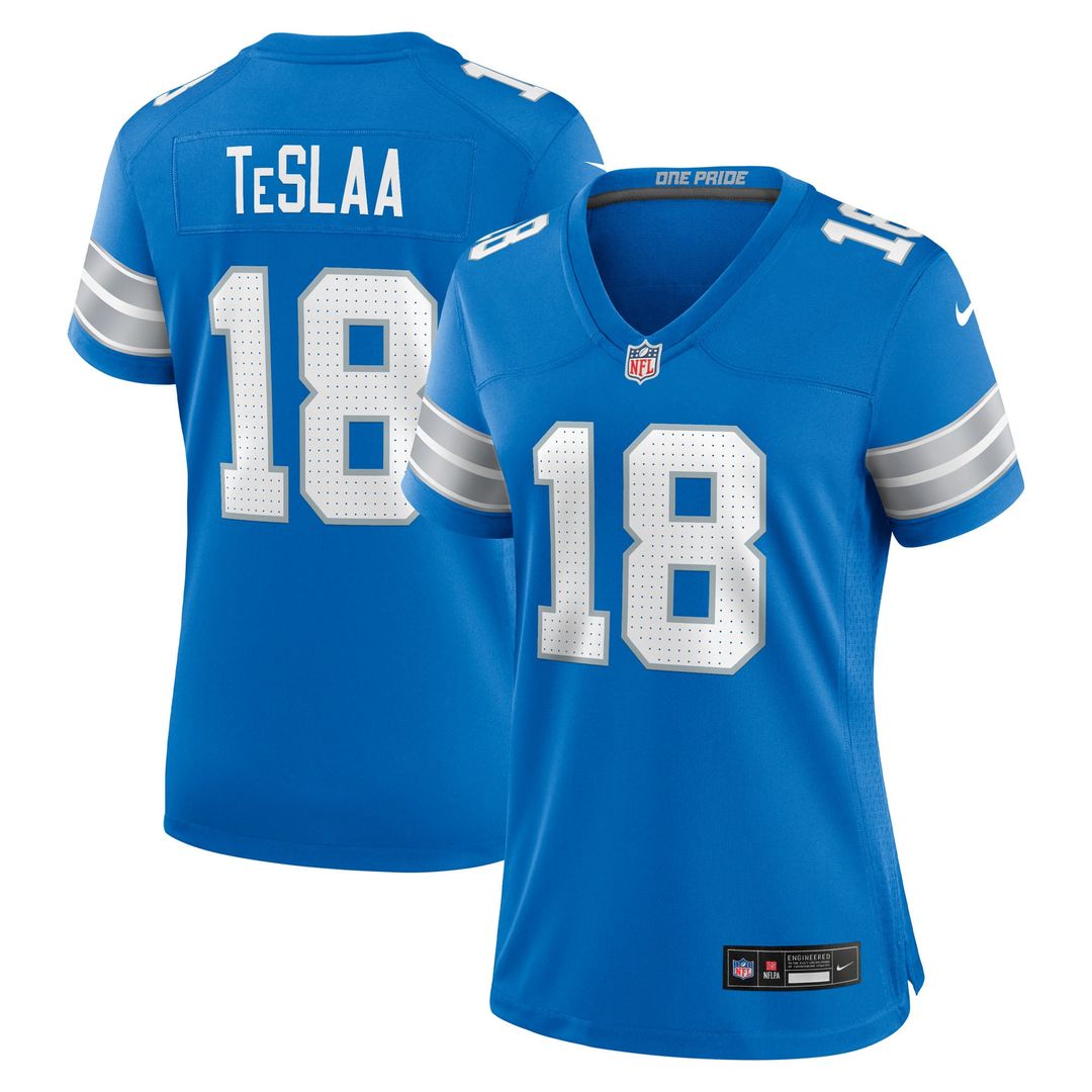 Women's Nike Detroit Lions Isaac TeSlaa Blue Game Player NFL Jersey