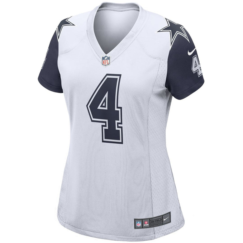 Women's Nike Dallas Cowboys Dak Prescott Navy Game Team NFL Jersey