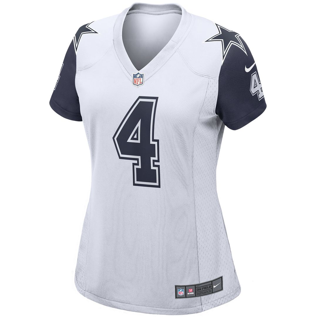 Women's Nike Dallas Cowboys Dak Prescott Navy Game Team NFL Jersey