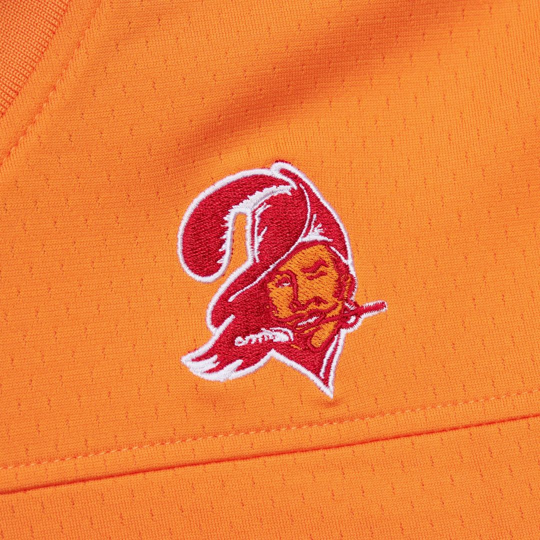 Men's Mitchell & Ness Tampa Bay Buccaneers Mike Alstott Orange Player Name & Number Hoodie Legacy NFL Jersey