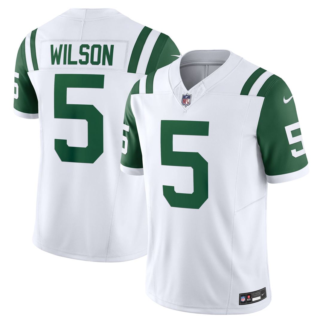Men's Nike New York Jets Garrett Wilson White Classic Alternate Vapor F.U.S.E. Limited NFL Jersey