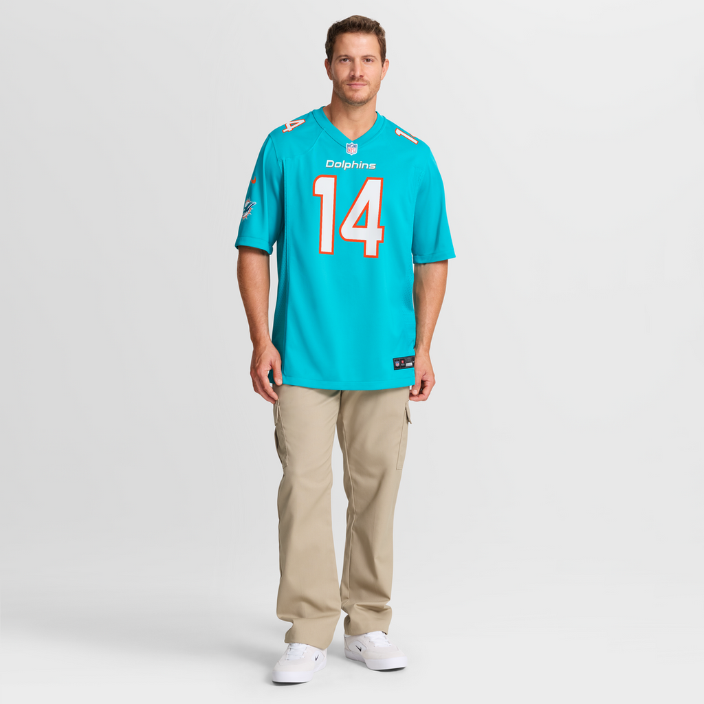 Men's Nike Miami Dolphins Quinn Ewers Aqua Team Game NFL Jersey