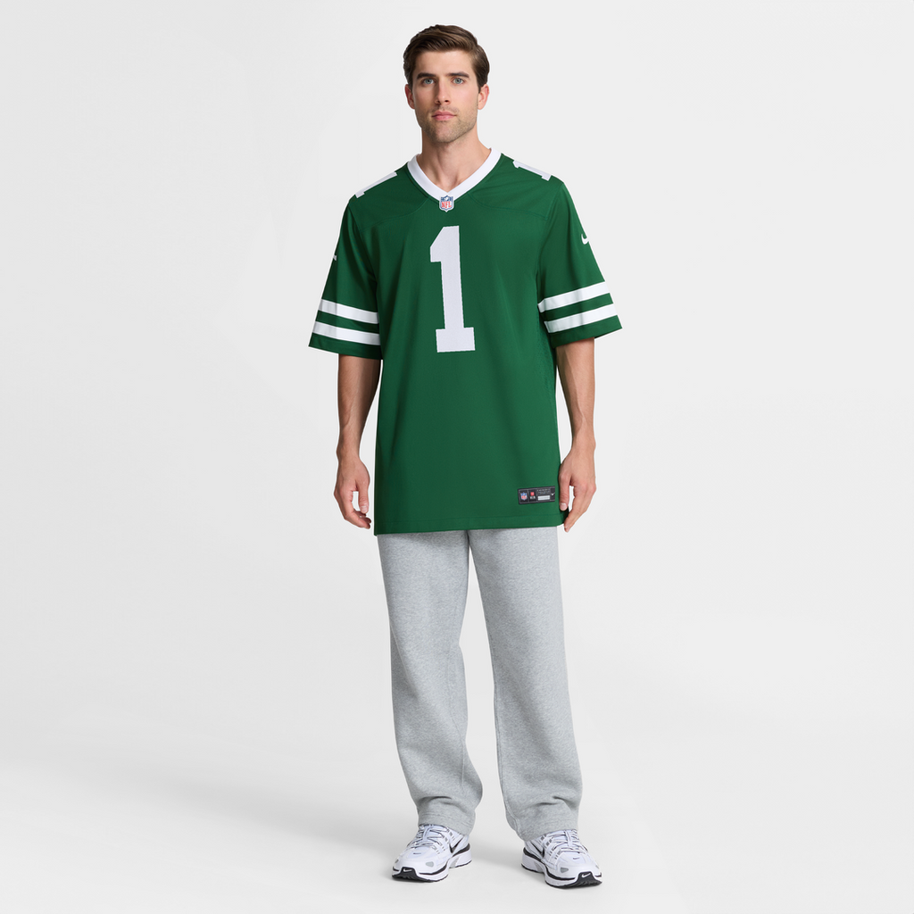 Men's Nike New York Jets Number 1 Groom Legacy Green Game NFL Jersey
