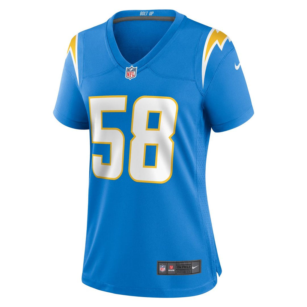 Women's Nike Los Angeles Chargers Tae Crowder Powder Blue Team Game NFL Jersey