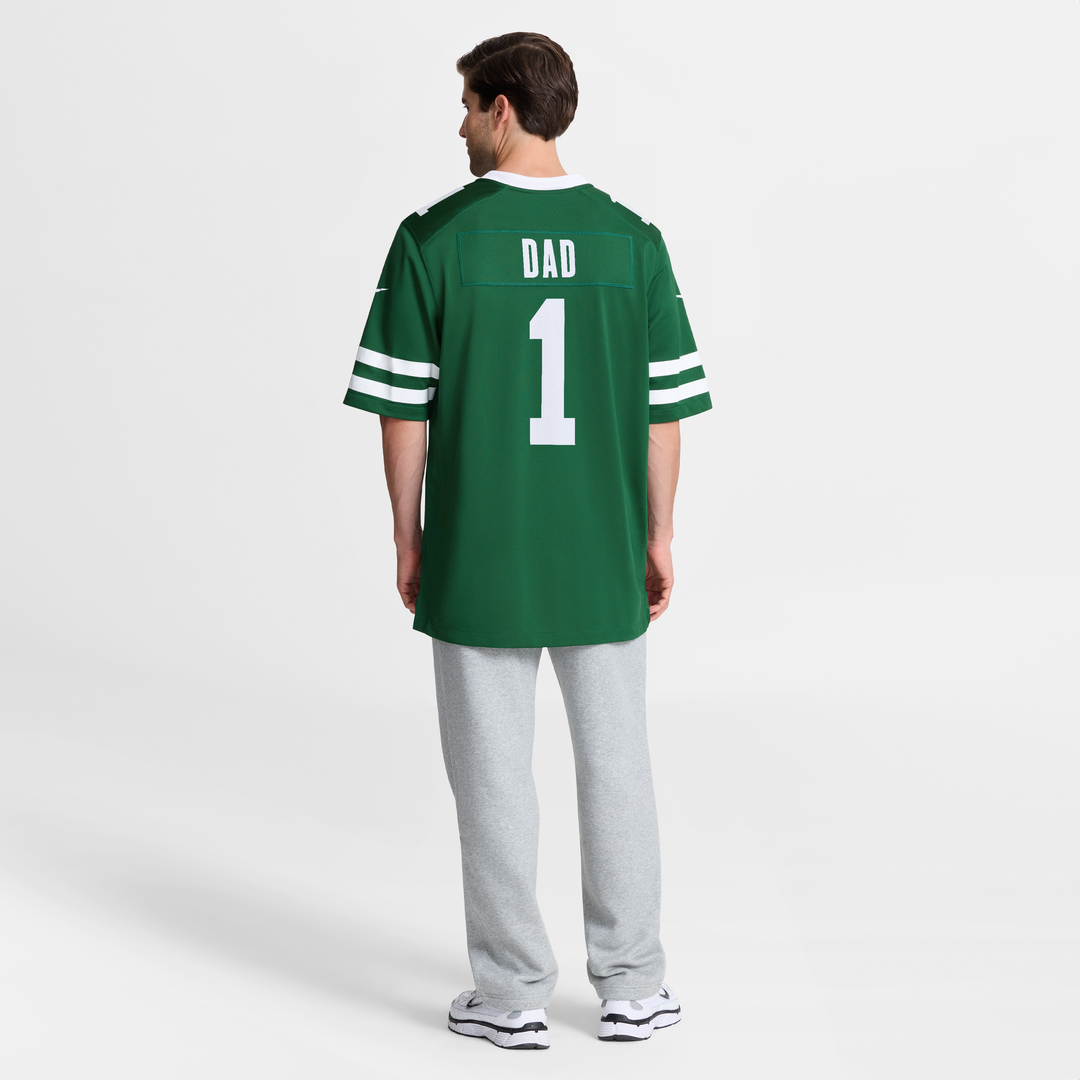 Men's Nike New York Jets Legacy Green #1 Dad Game NFL Jersey