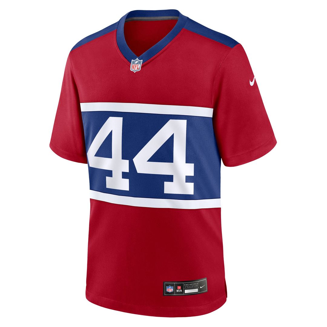 Men's Nike New York Giants Cam Skattebo Red Alternate Century Game NFL Jersey