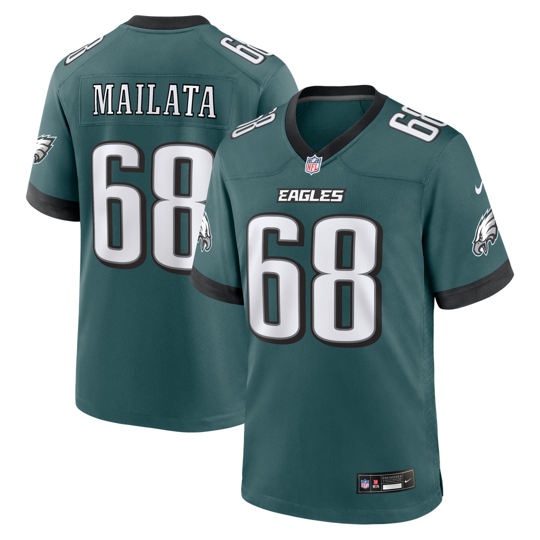 Men's Nike Philadelphia Eagles Jordan Mailata Midnight Green Team Game NFL Jersey