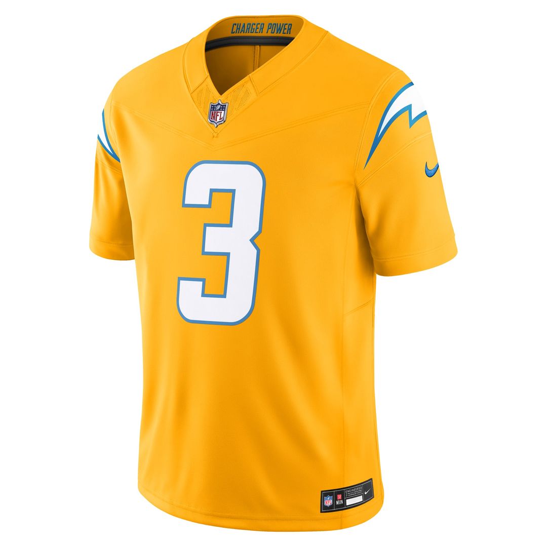 Men's Nike Los Angeles Chargers Derwin James Jr. Gold Alternate Charger Power Vapor F.U.S.E. Limited NFL Jersey