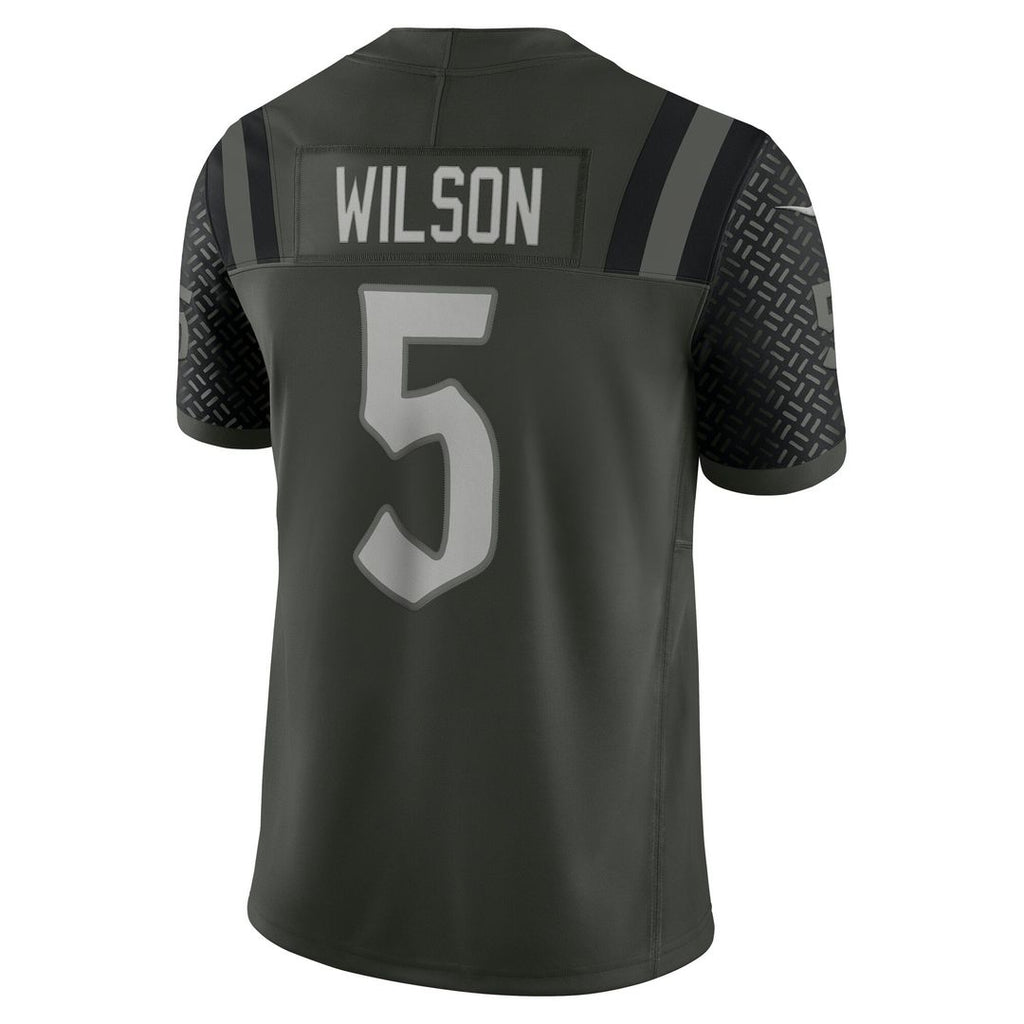 Men's Nike New York Jets Garrett Wilson Gotham Green 2025 Rivalries Collection Stitched Limited NFL Jersey