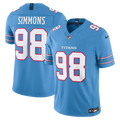 Men's Nike Tennessee Titans Jeffery Simmons Light Blue Vapor F.U.S.E. Sewn Down Limited NFL Jersey