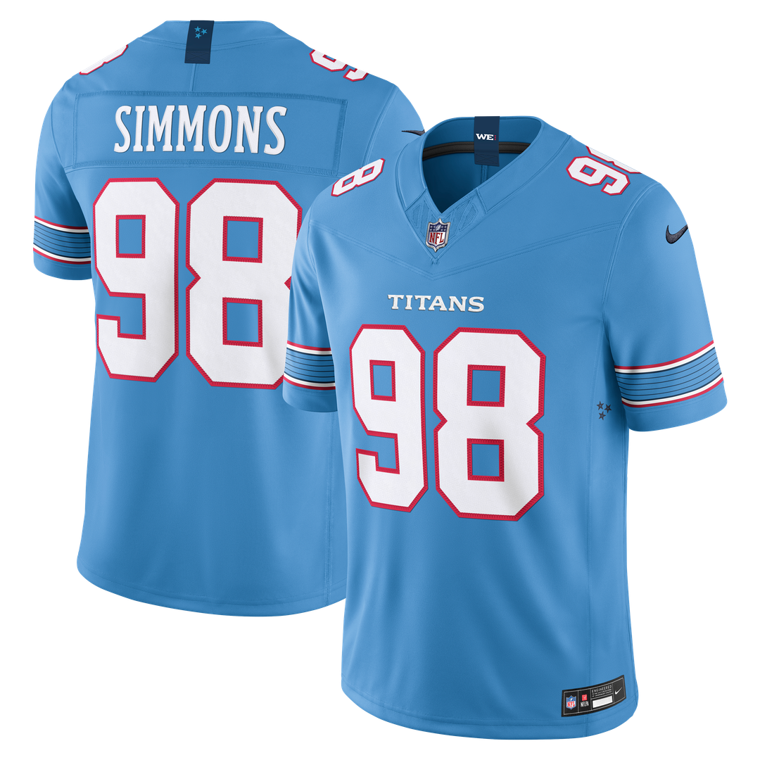 Men's Nike Tennessee Titans Jeffery Simmons White Vapor F.U.S.E. Stitched Limited NFL Jersey