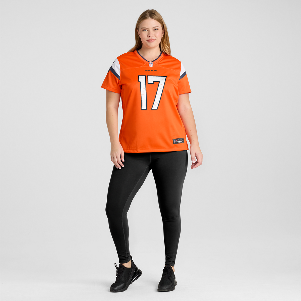 Women's Nike Denver Broncos Jaylen Waddle Orange Game NFL Jersey