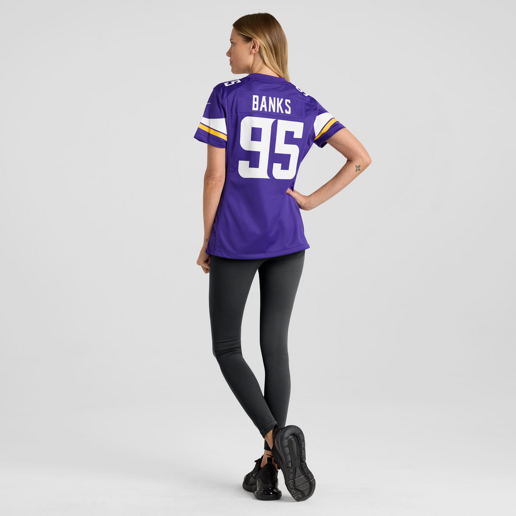 Women's Nike Minnesota Vikings Caleb Banks Purple Team Game NFL Jersey