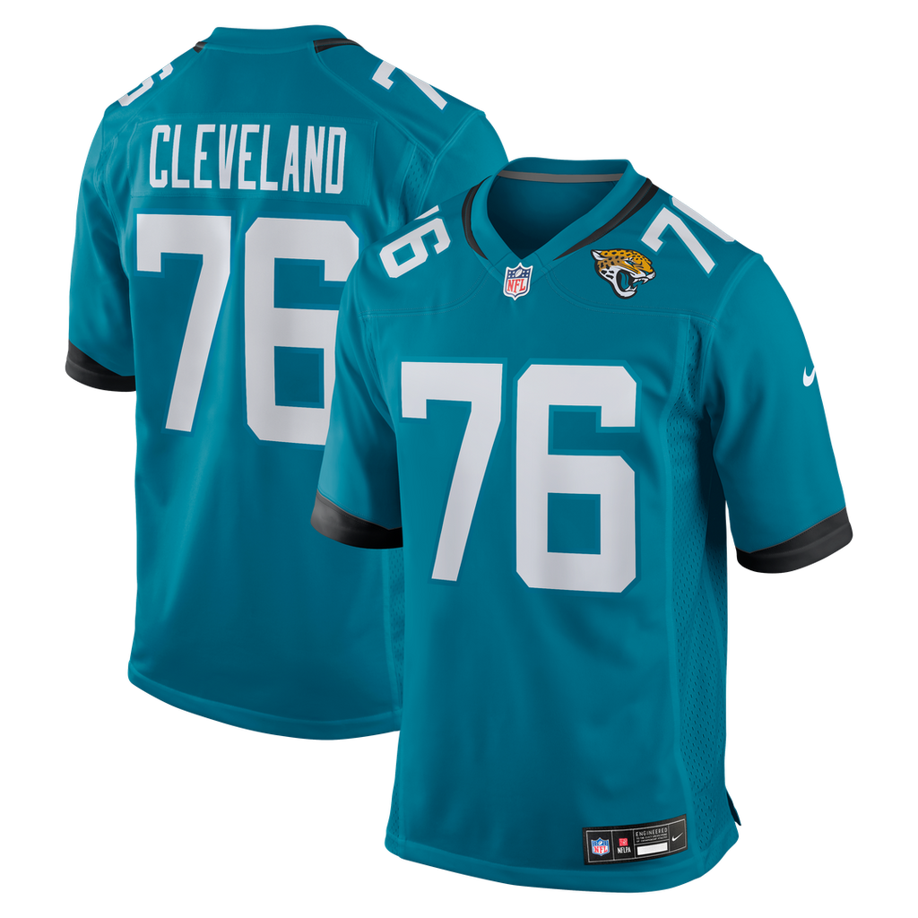 Men's Nike Jacksonville Jaguars Ezra Cleveland Teal Game NFL Jersey