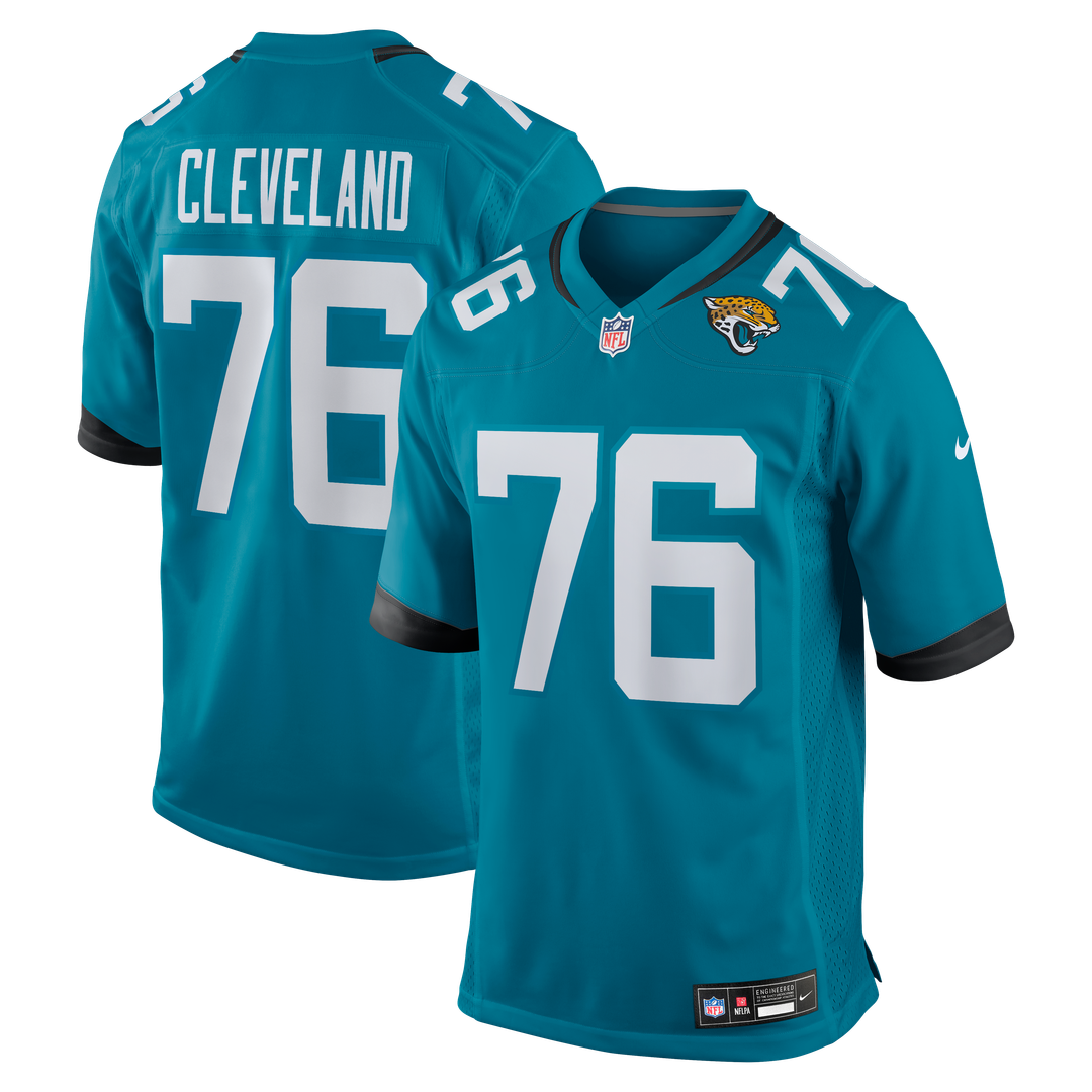 Men's Nike Jacksonville Jaguars Ezra Cleveland Teal Game NFL Jersey
