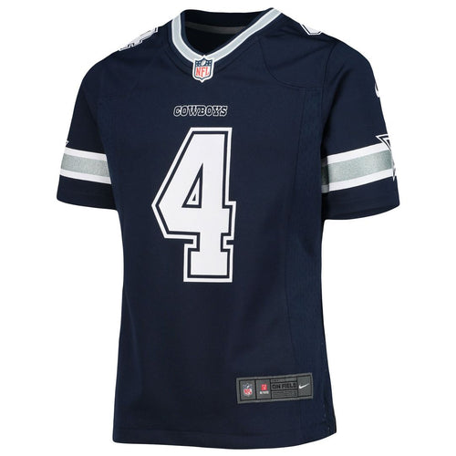 Girls' Youth Nike Dallas Cowboys Dak Prescott Navy Team Game NFL Jersey