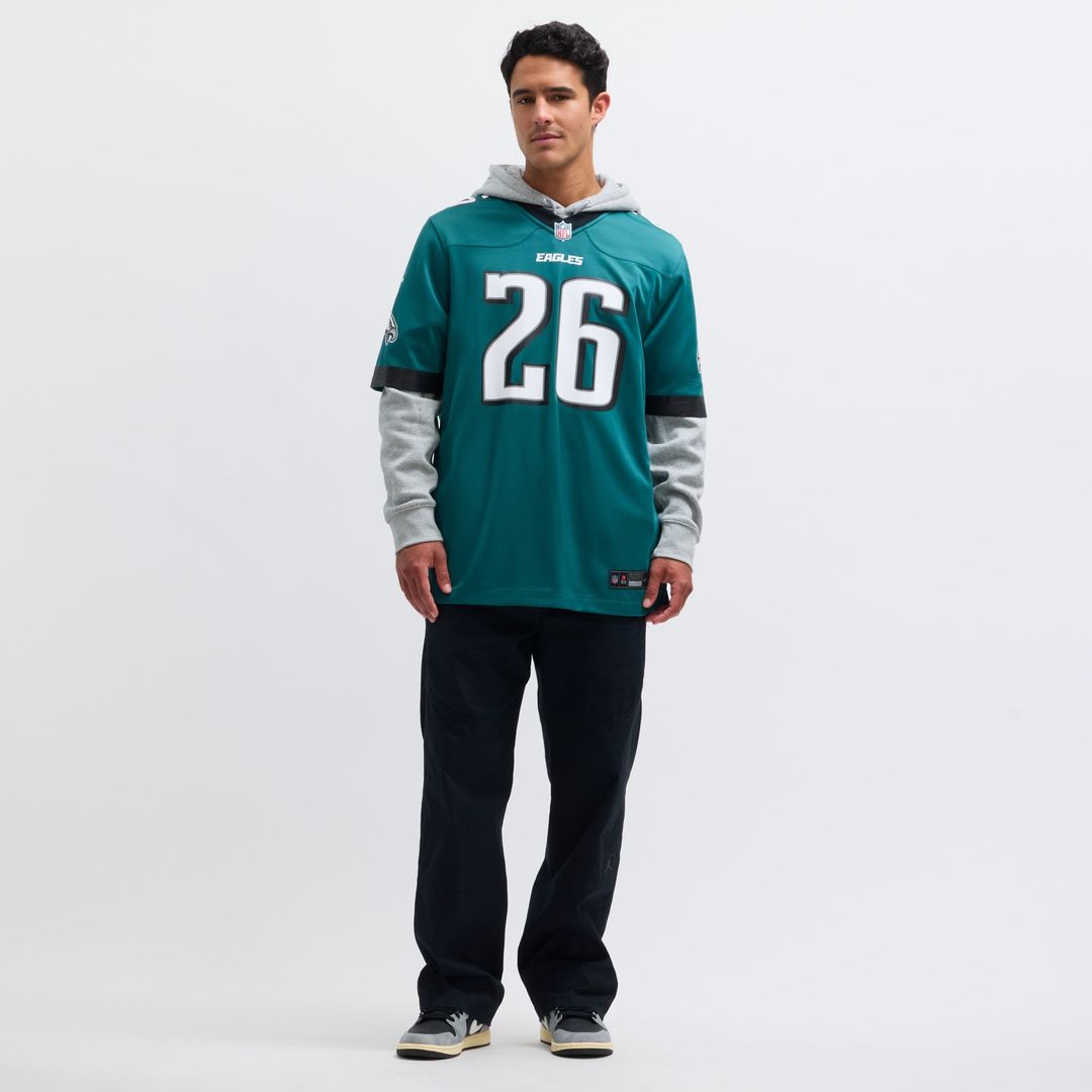 Men's Nike Philadelphia Eagles Saquon Barkley Midnight Green Game Player NFL Jersey