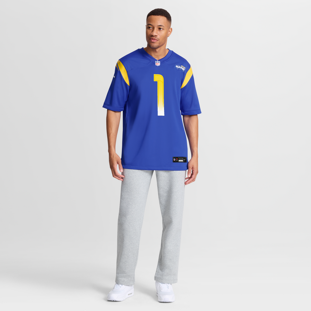 Men's Nike Los Angeles Rams Number 1 Groom Royal Game NFL Jersey