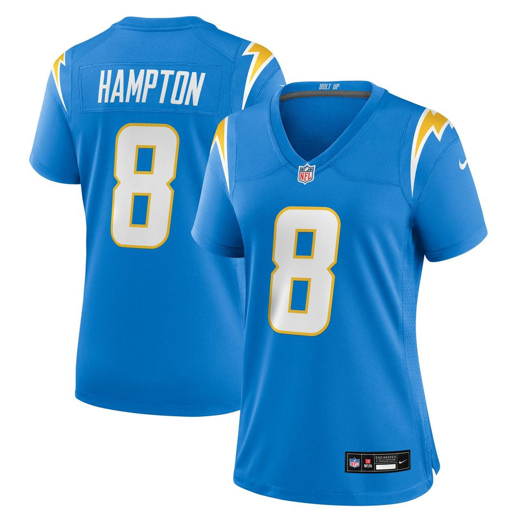 Women's Nike Los Angeles Chargers Omarion Hampton Powder Blue Team Game NFL Jersey