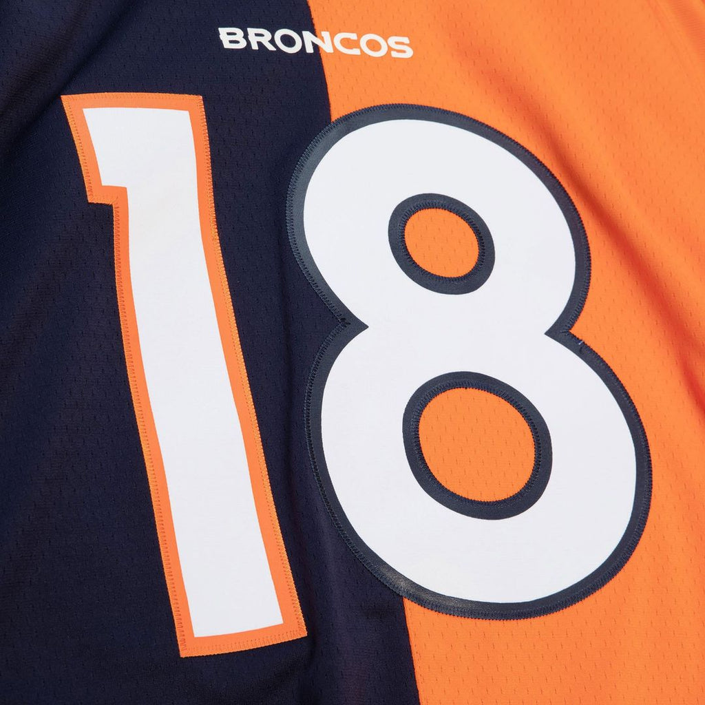 Men's Mitchell & Ness Denver Broncos Peyton Manning Navy/Orange 2015 Split Legacy Replica NFL Jersey