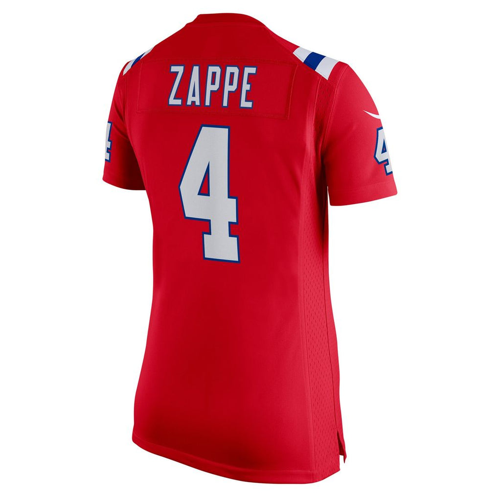 Women's Nike New England Patriots Bailey Zappe Red Team Game NFL Jersey