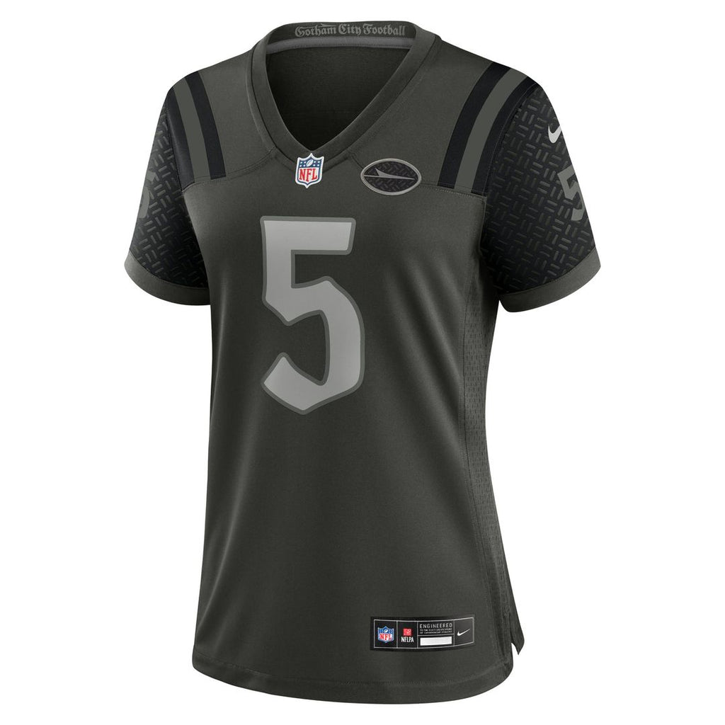 Women's Nike New York Jets Garrett Wilson Gotham Green 2025 Rivalries Collection Game NFL Jersey