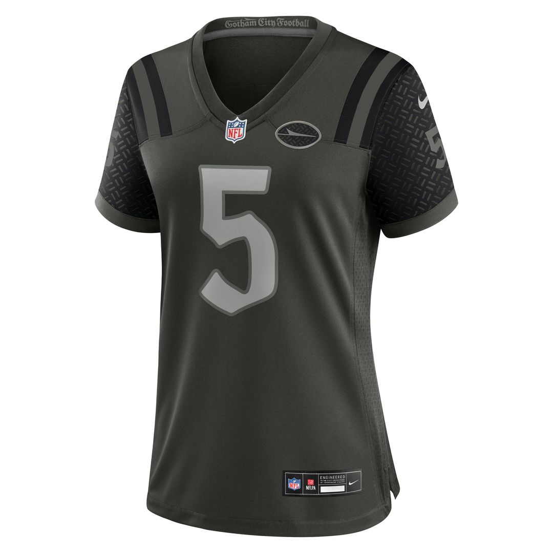 Women's Nike New York Jets Garrett Wilson Gotham Green 2025 Rivalries Collection Game NFL Jersey