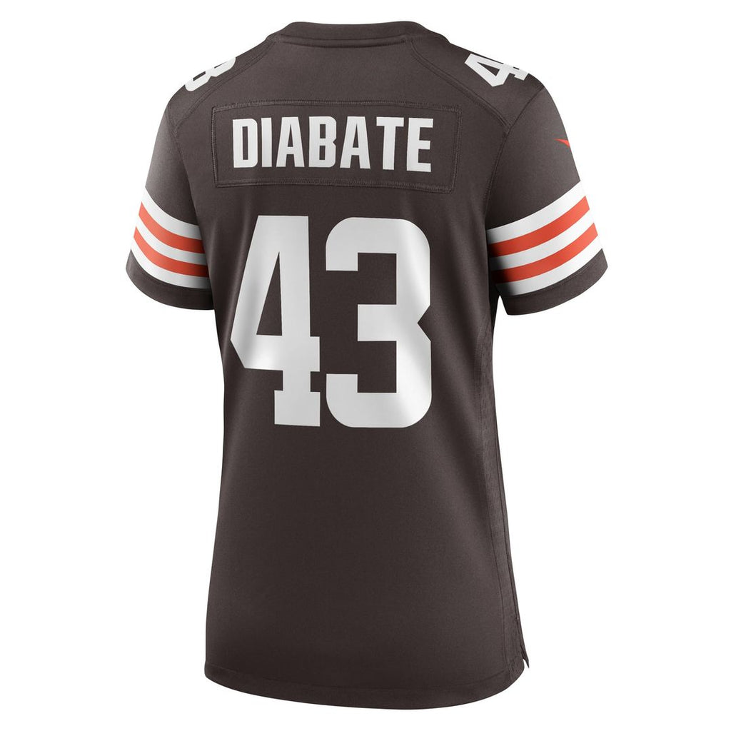 Women's Nike Cleveland Browns Mohamoud Diabate Brown Team Game NFL Jersey