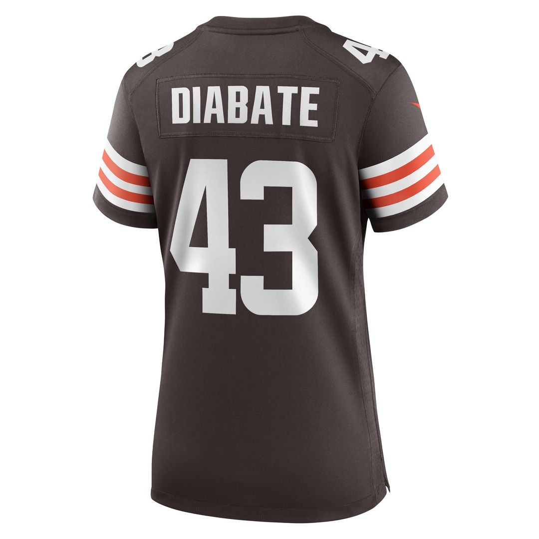 Women's Nike Cleveland Browns Mohamoud Diabate Brown Team Game NFL Jersey