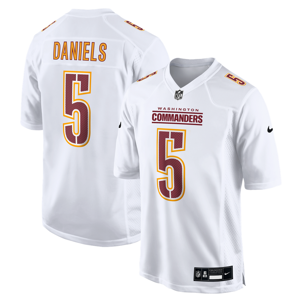 Men's Nike Washington Commanders Jayden Daniels Tundra White Fashion NFL Jersey