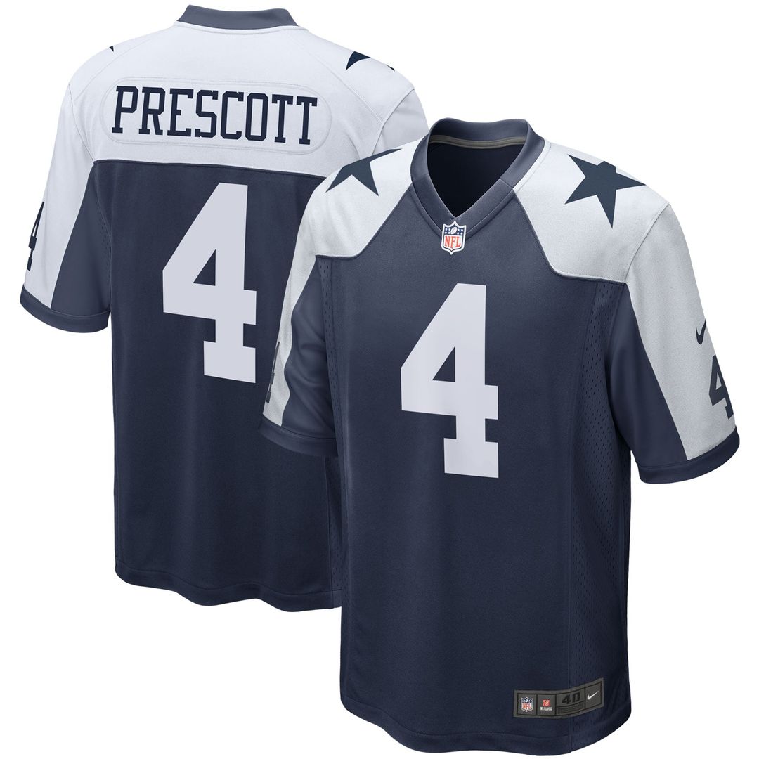 Men's Nike Dallas Cowboys Dak Prescott White Alternate Game Team NFL Jersey