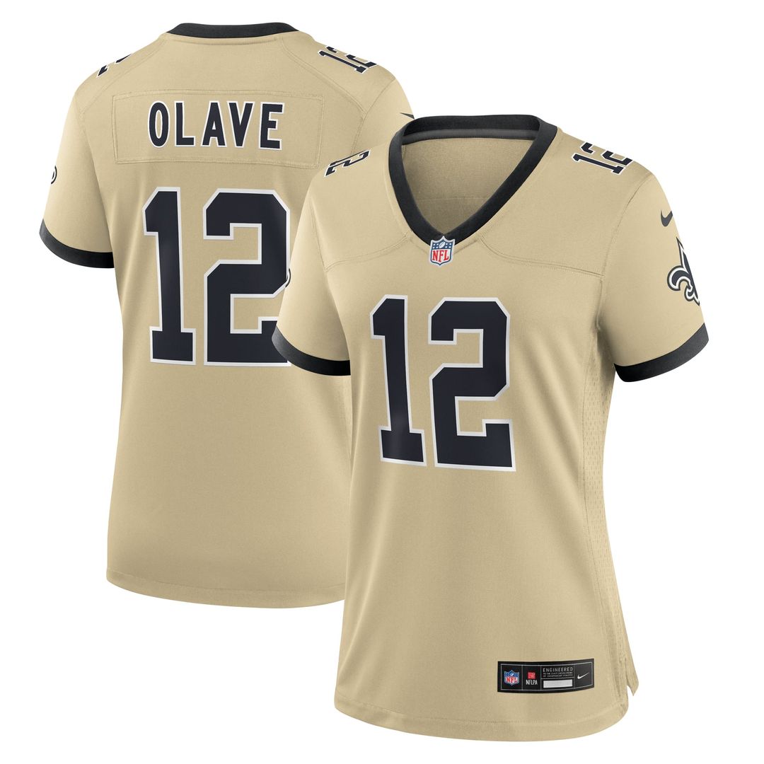 Women's Nike New Orleans Saints Chris Olave Gold Gameday Golds Alternate Game Player NFL Jersey