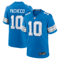 Men's Nike Detroit Lions Isiah Pacheco Blue Team Game NFL Jersey