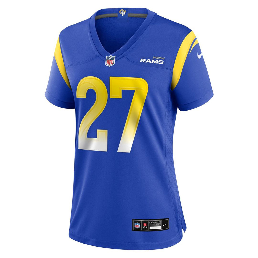 Women's Nike Los Angeles Rams Jarquez Hunter Royal Team Game NFL Jersey