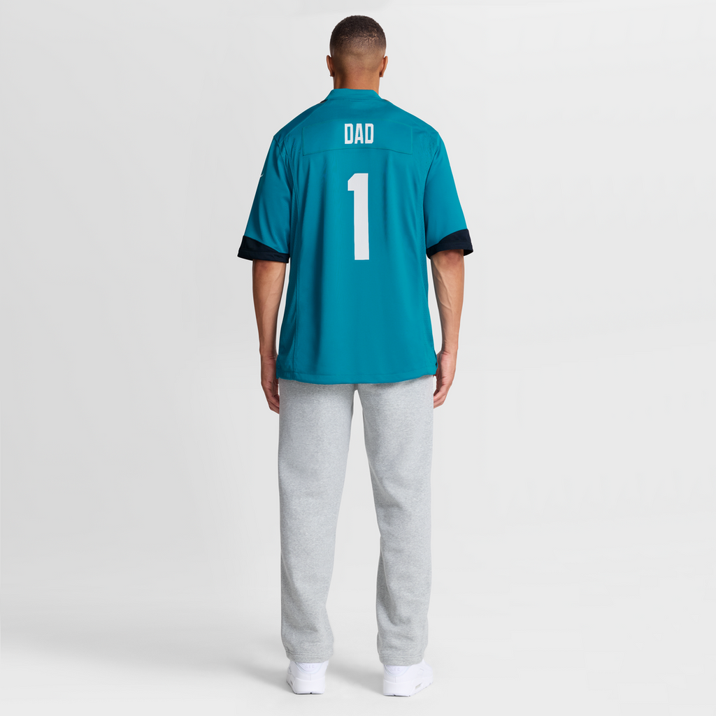 Men's Nike Jacksonville Jaguars Number 1 Dad Teal Game NFL Jersey