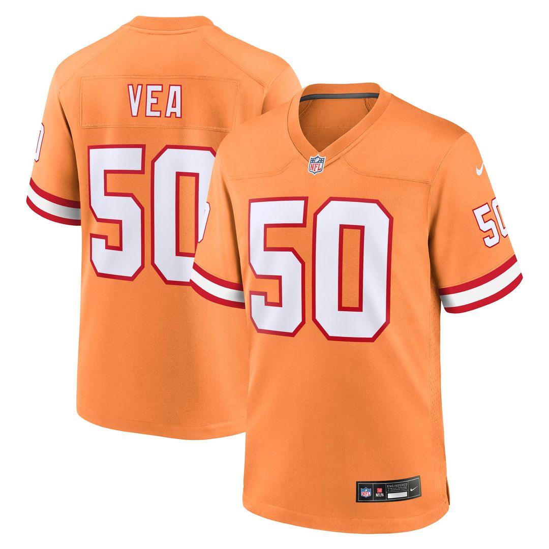 Men's Nike Tampa Bay Buccaneers Vita Vea Orange Throwback Game NFL Jersey