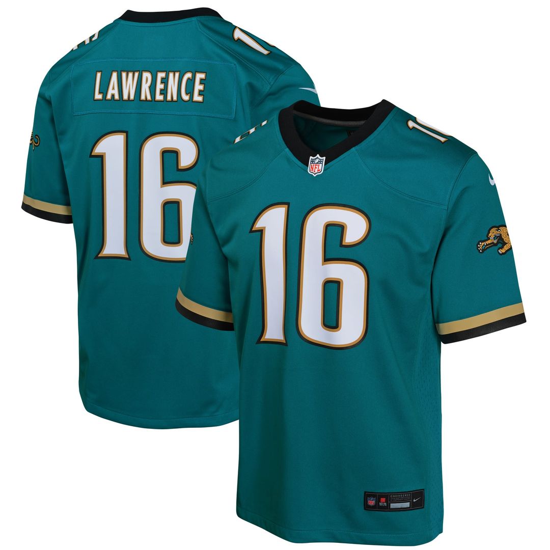 Youth Nike Jacksonville Jaguars Trevor Lawrence Teal Game NFL Jersey