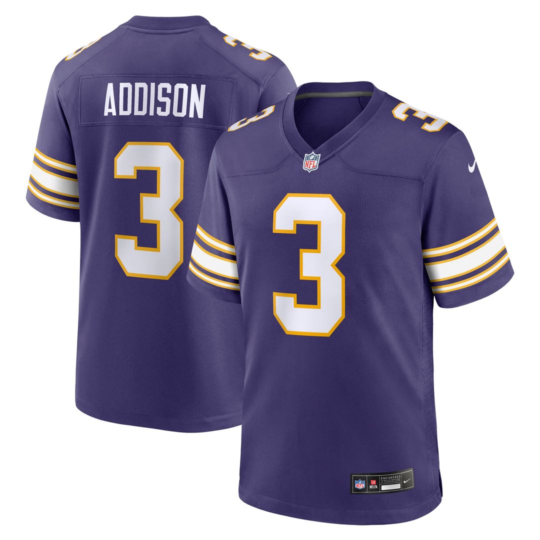 Men's Nike Minnesota Vikings Jordan Addison White Away Game NFL Jersey