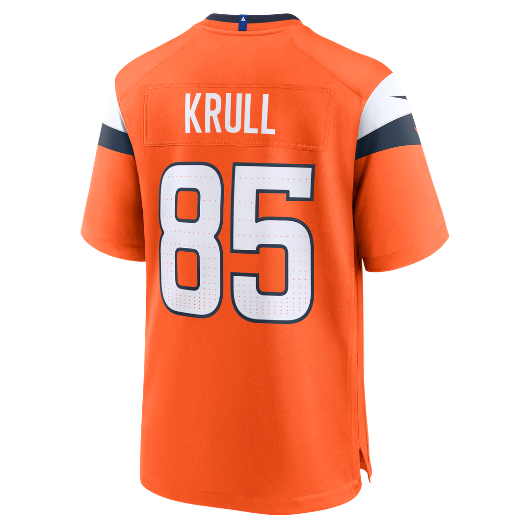 Men's Nike Denver Broncos Lucas Krull Orange Team Game NFL Jersey