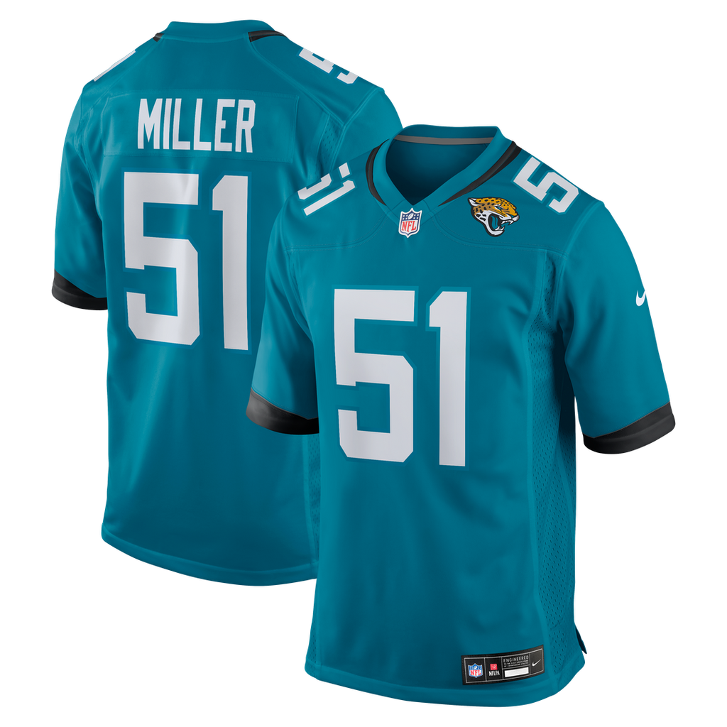 Men's Nike Jacksonville Jaguars Ventrell Miller Teal Game NFL Jersey