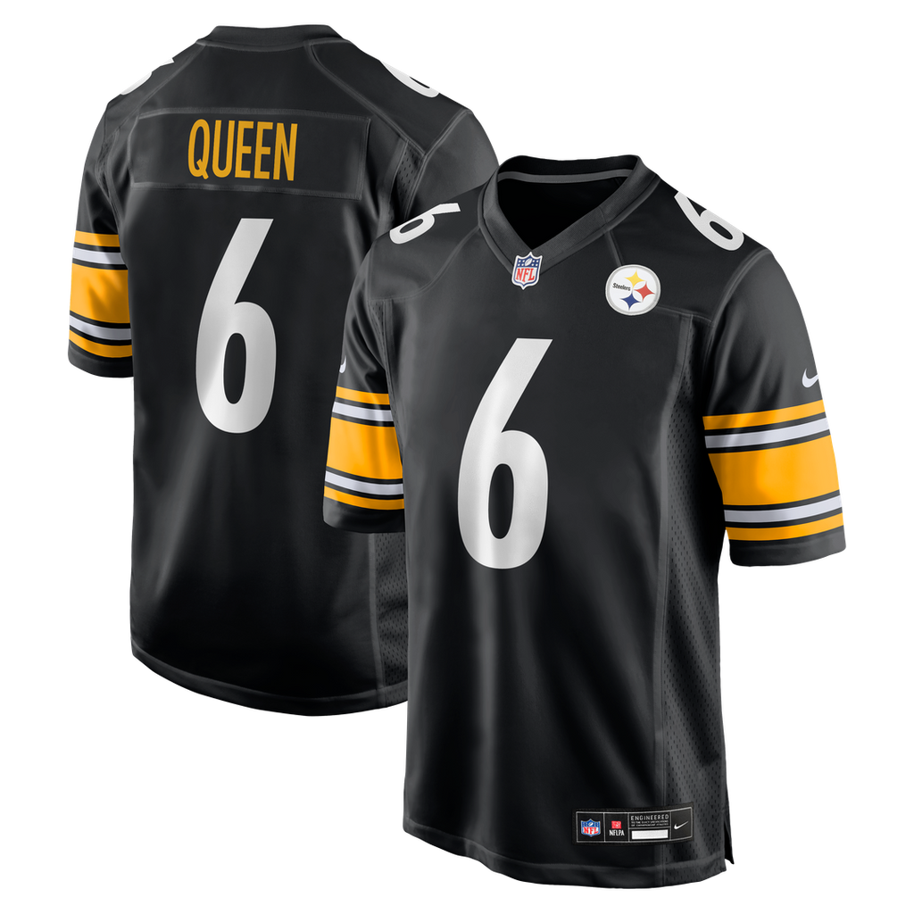 Men's Nike Pittsburgh Steelers Patrick Queen Black Game Player NFL Jersey