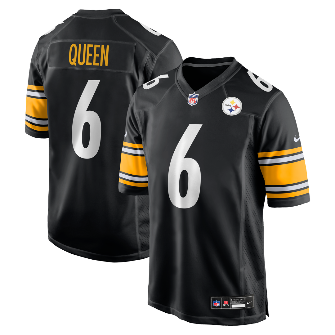 Men's Nike Pittsburgh Steelers Patrick Queen Black Game Player NFL Jersey