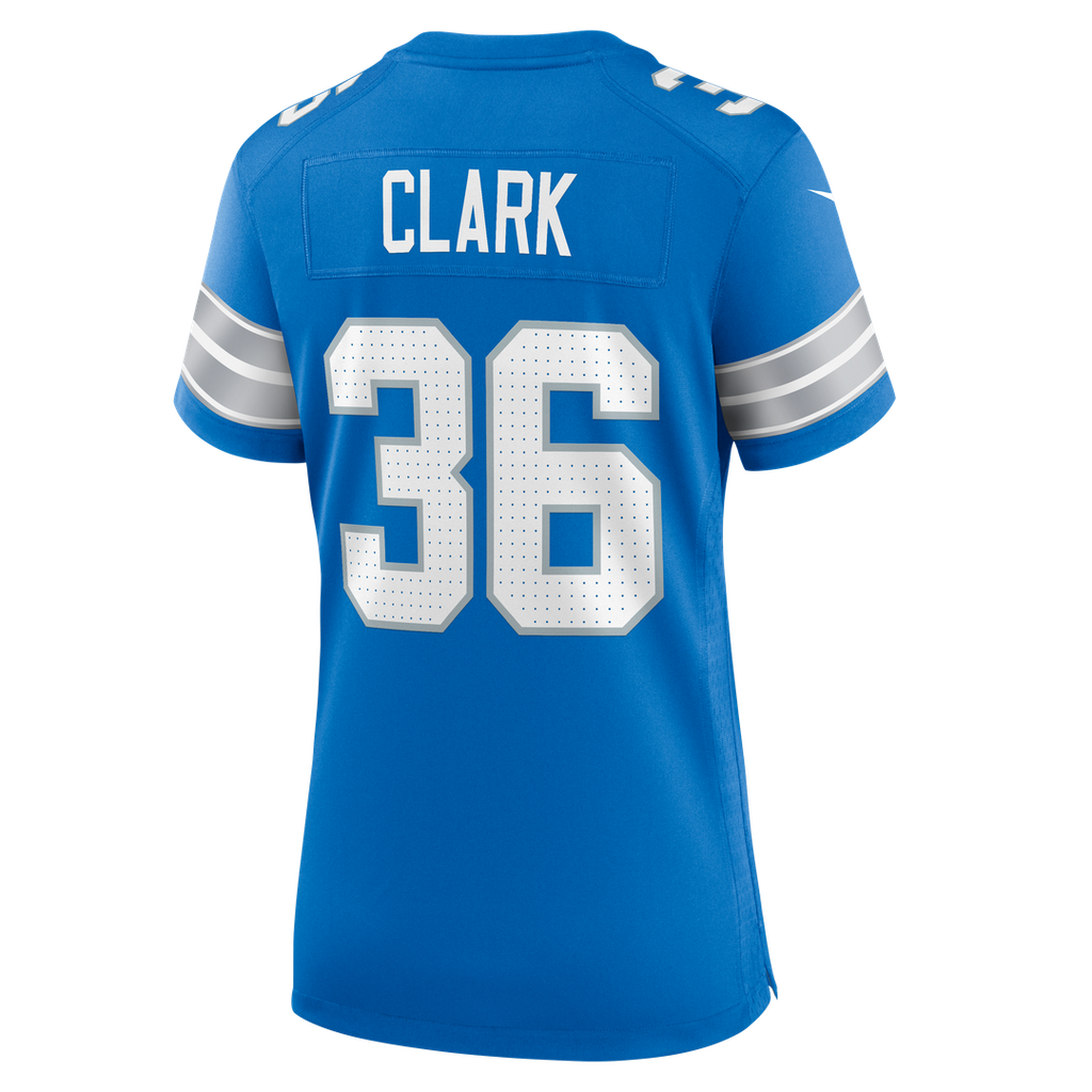 Women's Nike Detroit Lions Chuck Clark Blue Team Game NFL Jersey