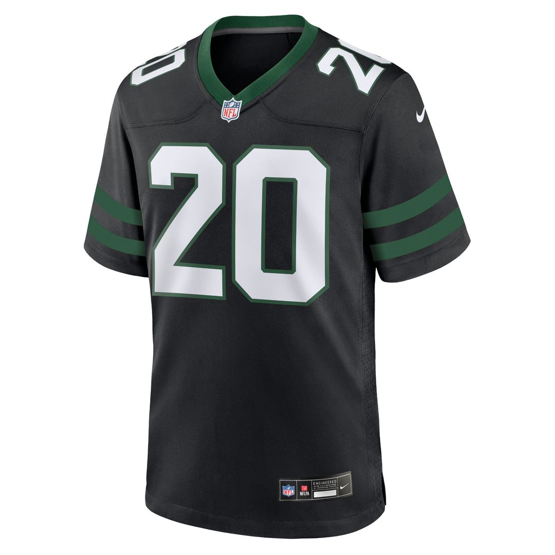Men's Nike New York Jets Breece Hall Legacy Black Alternate Game NFL Jersey