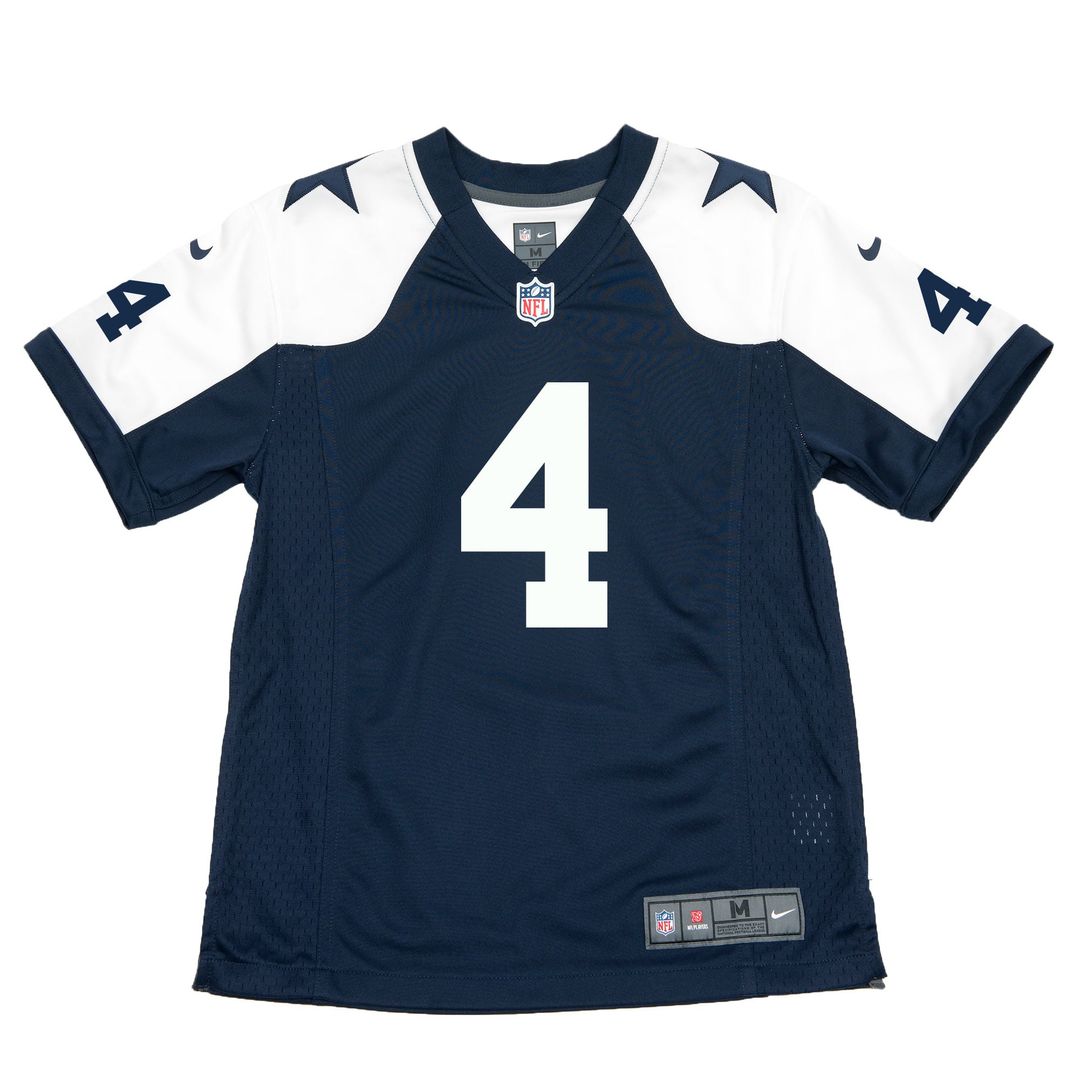 Youth Nike Dallas Cowboys Dak Prescott White Color Rush Game NFL Jersey